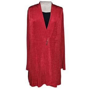 Chicos Red Long Sleeve Duster Size Medium